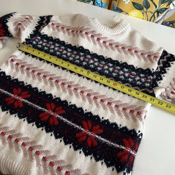 ZARA Apres Ski Oversized Jacquard Knit Snowflake Sweater Size Small - Picture 7 of 9